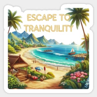 Escape to Tranquility  Tropical Beach Saltwater Therapy Sticker